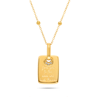 Written In The Stars Handwriting Tag Necklace (Gold)