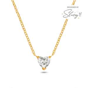 Heart Birthstone Legacy Necklace 1ct (Gold)
