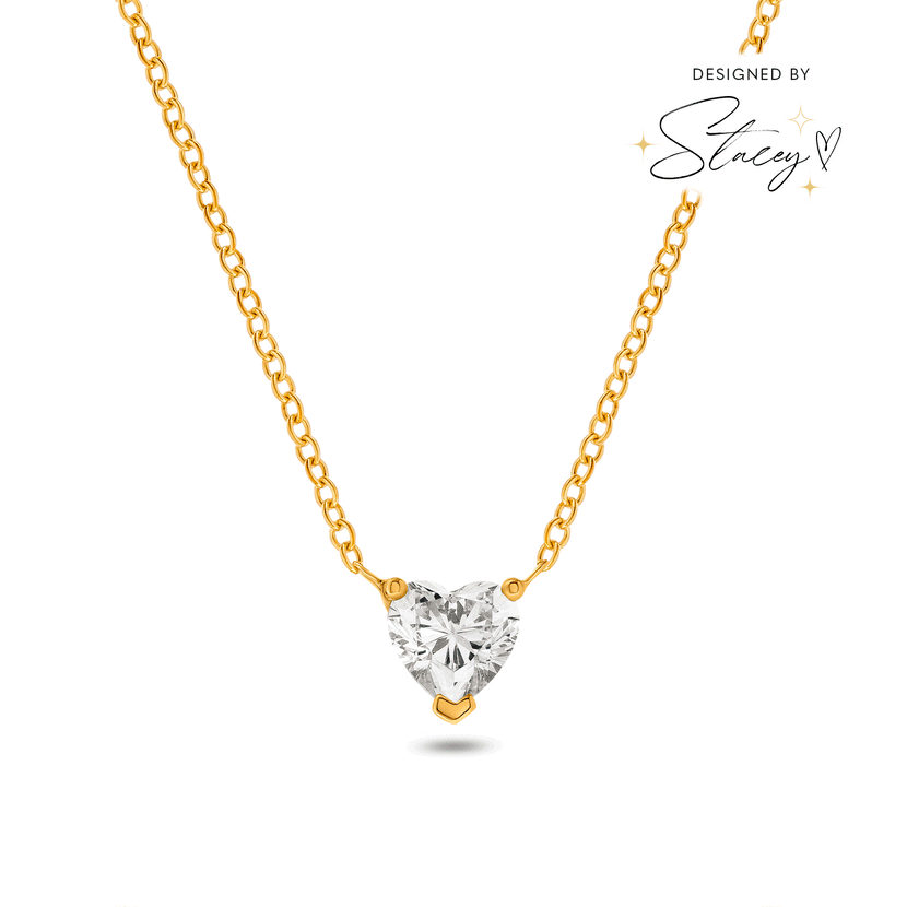 Heart Birthstone Legacy Necklace 1ct (Gold)