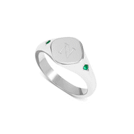 Written In The Stars Initial Signet Ring (Silver)
