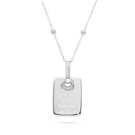 Written In The Stars Handwriting Tag Necklace (Silver)