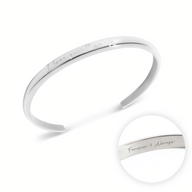 Custom Handwritten Domed Bangle (Silver)