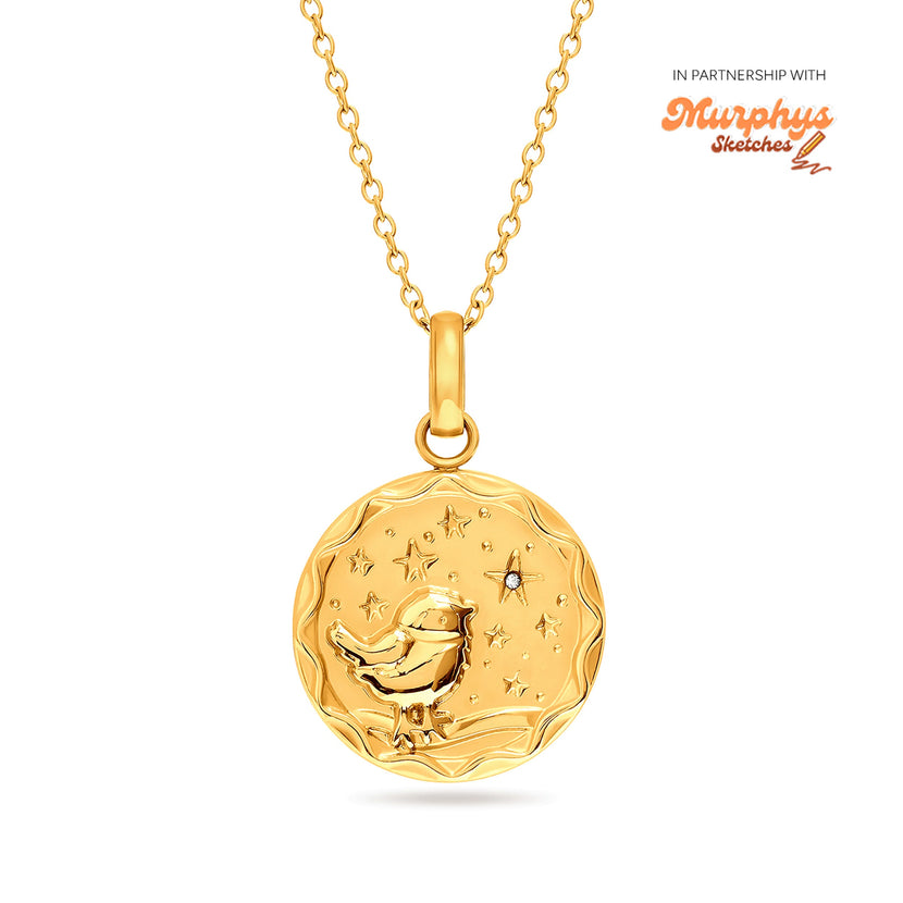 Murphys Sketches x Abbott Lyon Custom Robin Coin Necklace (Gold)