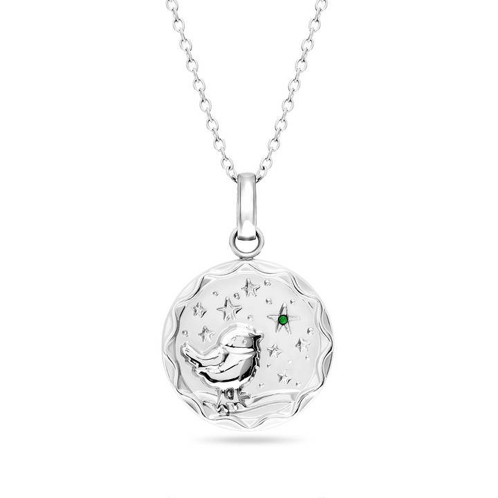 Murphys Sketches x Abbott Lyon Custom Robin Coin Necklace (Silver)