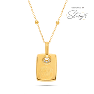 Fingerprint Written In The Stars Tag Necklace (Gold)
