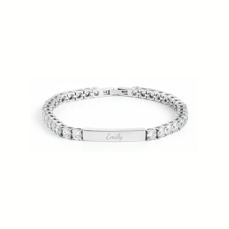 Custom Bar Tennis Bracelet (Silver)