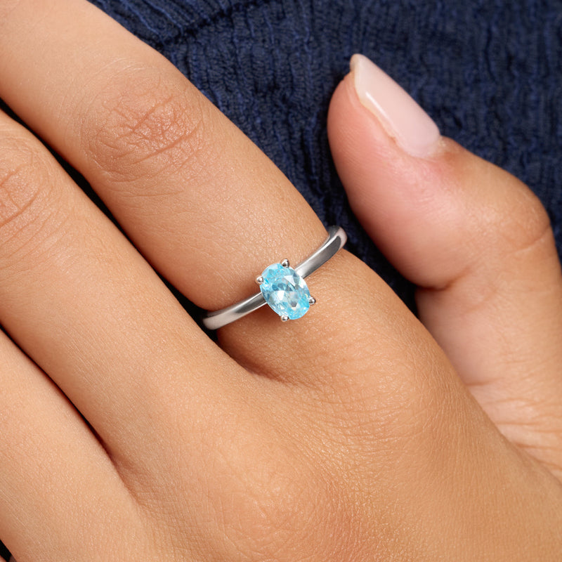 Birthstone Oval Legacy Ring 1ct (Silver)