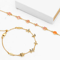 Custom Colour Enamel Name Bracelet (Gold)