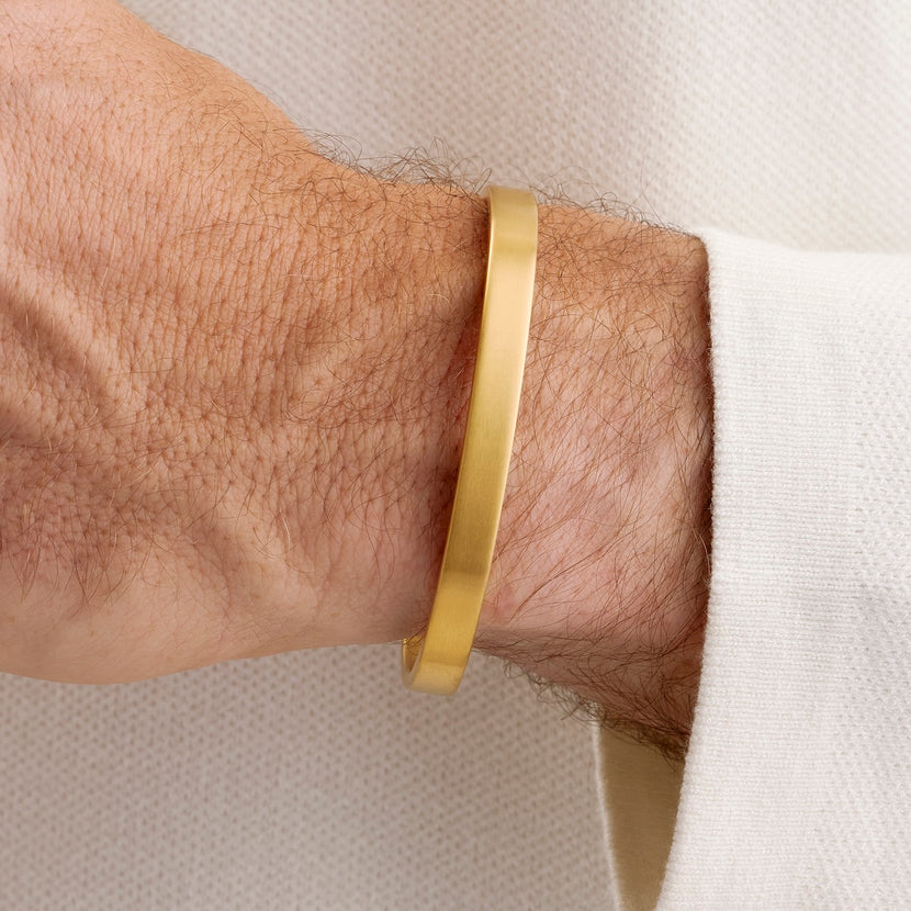 Custom Handwritten Memento Cuff Bangle (Gold)