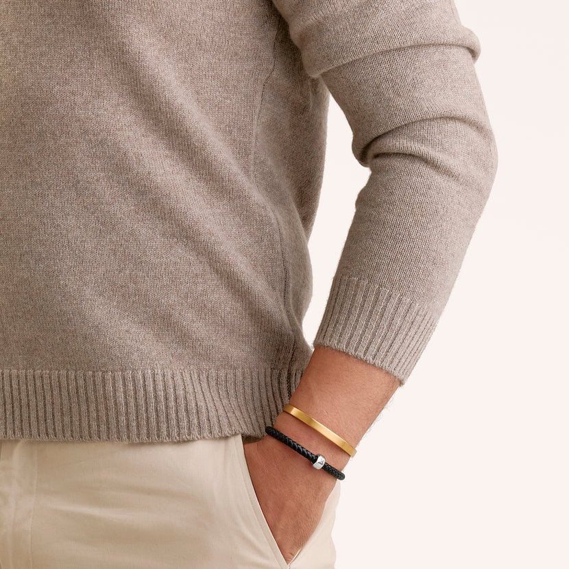 Custom Handwritten Memento Cuff Bangle (Gold)