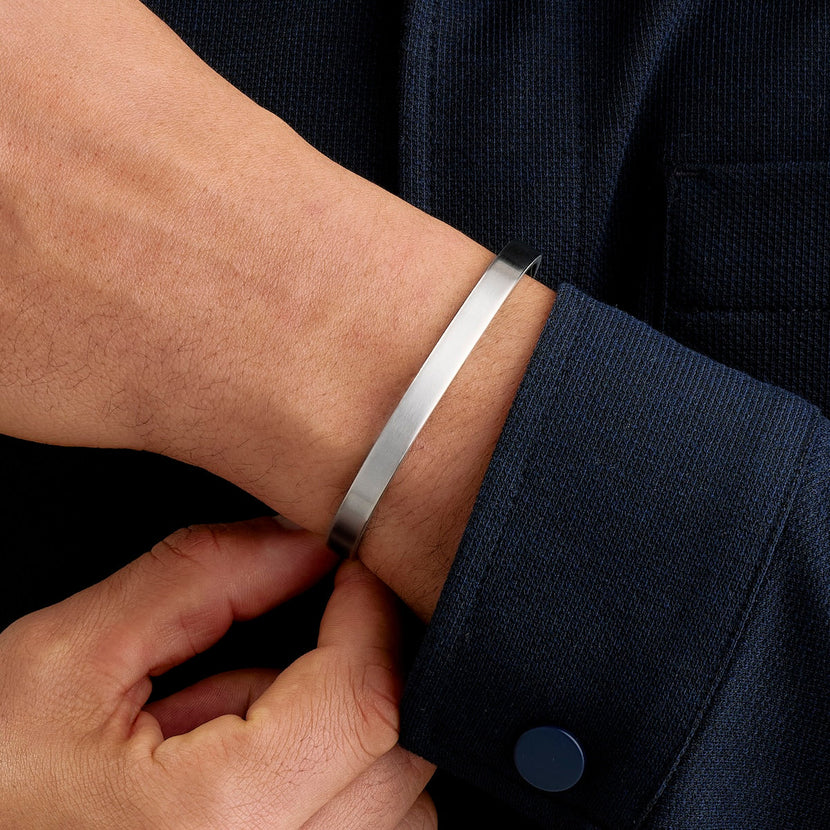 Custom Handwritten Memento Cuff Bangle (Silver)