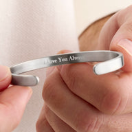 Custom Handwritten Memento Cuff Bangle (Silver)
