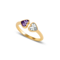 Custom Heart Birthstone Ring (Gold)
