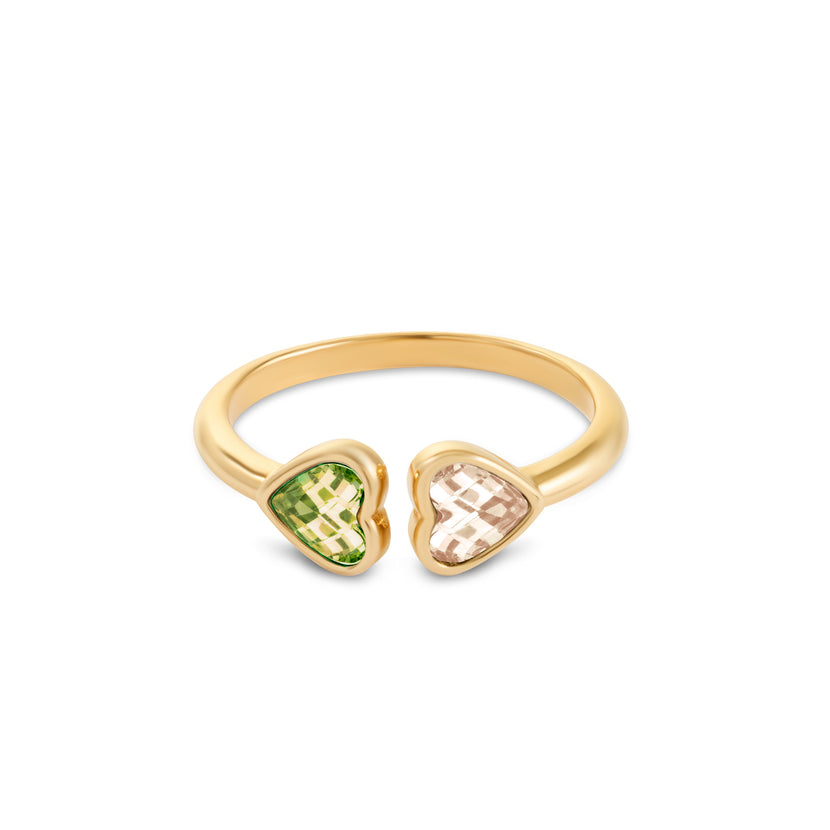 Custom Heart Birthstone Ring (Gold)