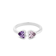 Custom Heart Birthstone Ring (Silver)