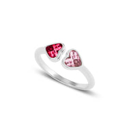 Custom Heart Birthstone Ring (Silver)
