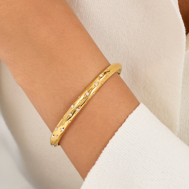Custom Moon and Back Bangle (Gold)