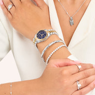 Custom Moon and Back Bangle (Silver)