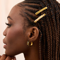 Custom Name Enamel Hair Clip (Gold)