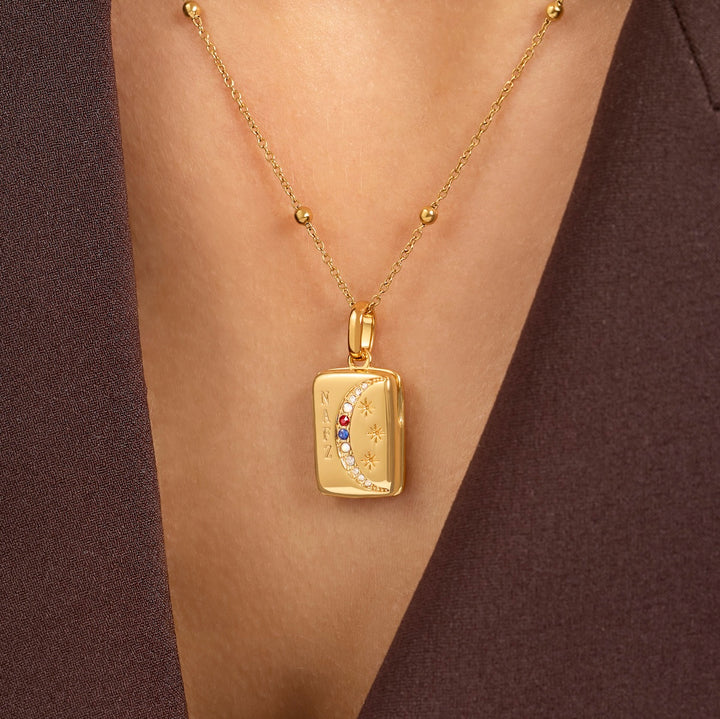 Written In The Stars Locket Necklace (Gold)