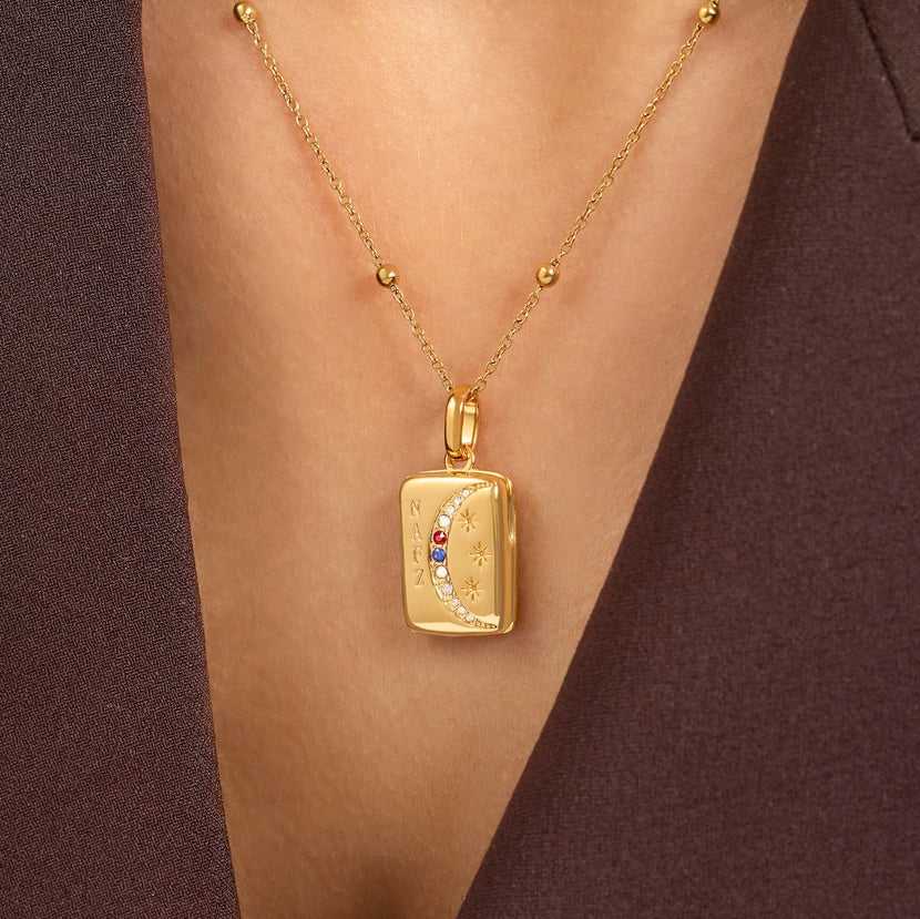 Written In The Stars Locket Necklace (Gold)