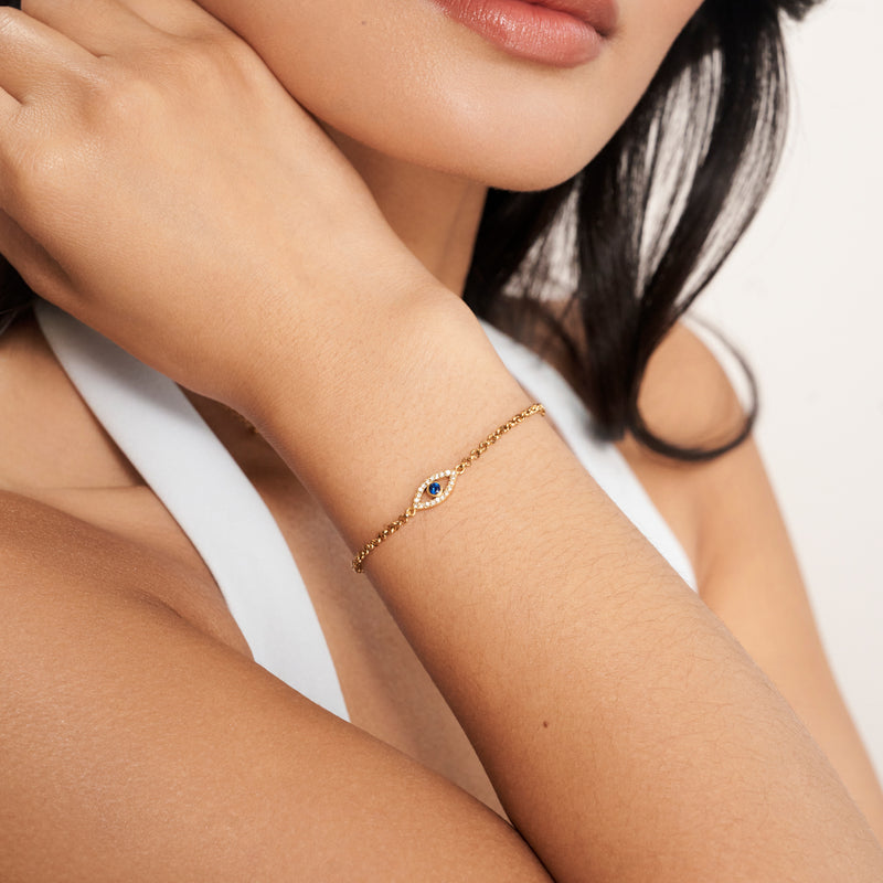 Custom Evil Eye Bracelet (Gold)