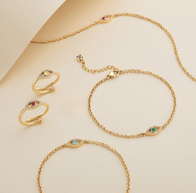 Custom Evil Eye Necklace (Gold)