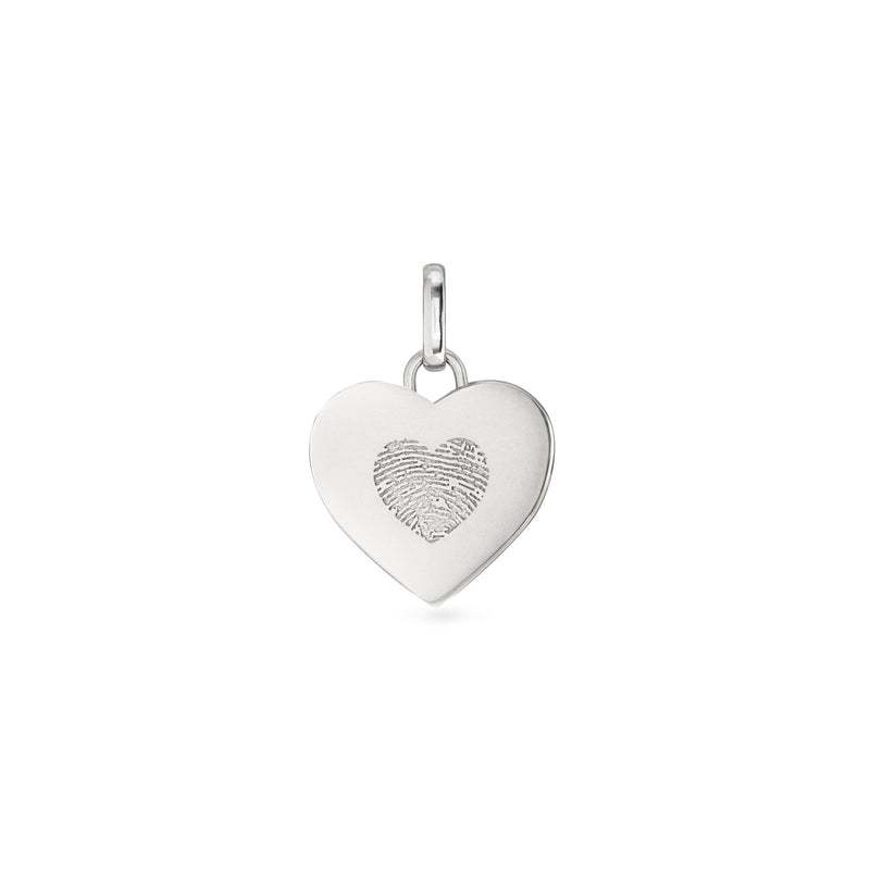 Uniquely Yours Fingerprint Heart Pendant (Silver)
