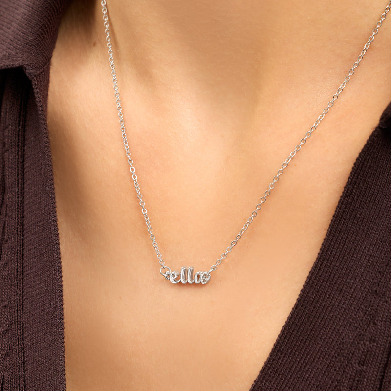 Script Name Necklace (Silver)