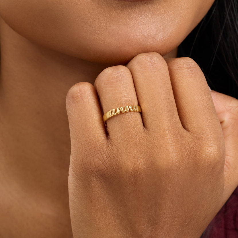 Script Name Ring (Gold)
