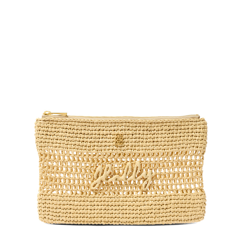 Personalised Raffia Pouch (Natural)