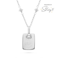 Fingerprint Written In The Stars Tag Necklace (Silver)
