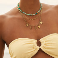 Amazonite & Gold Beaded Set (Gold)