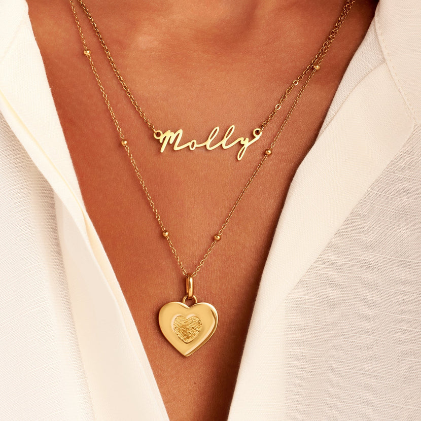 Uniquely Yours Fingerprint Heart Necklace - Single Fingerprint (Gift Version)