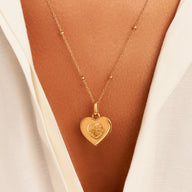 Uniquely Yours Fingerprint Heart Necklace - Single Fingerprint (Gold)