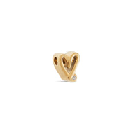 Doodle Heart Necklace Charm (Gold)