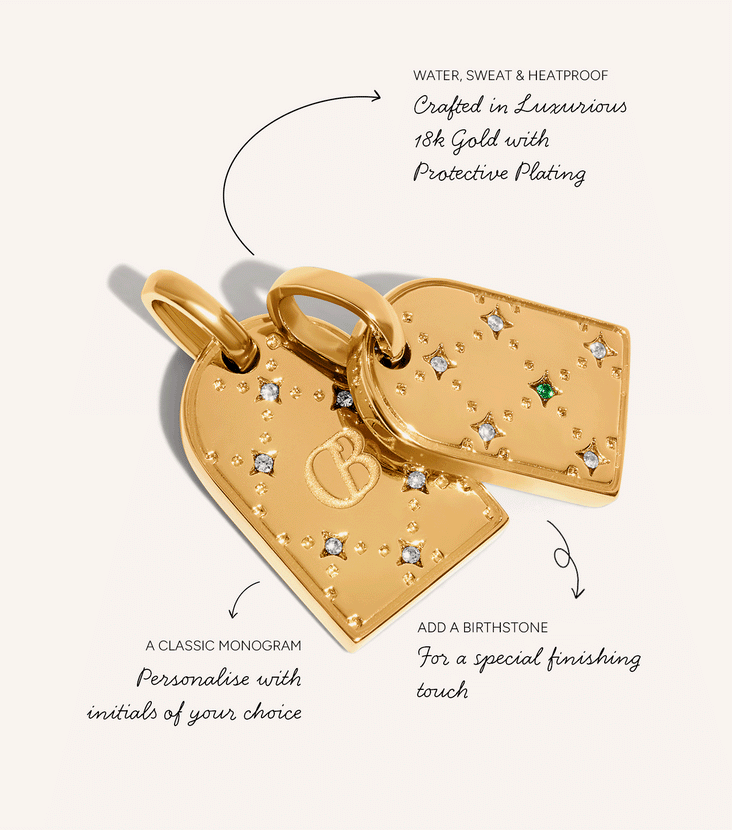 Double Monogram Necklace (Gold)