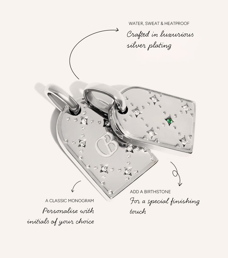 Double Monogram Necklace (Silver)