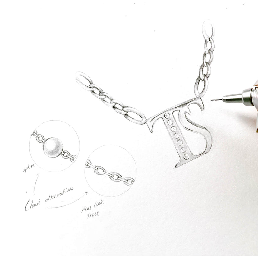 Double Initial Crystal Necklace (Silver)