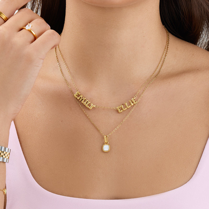 Bubble Name Necklace (Gold)