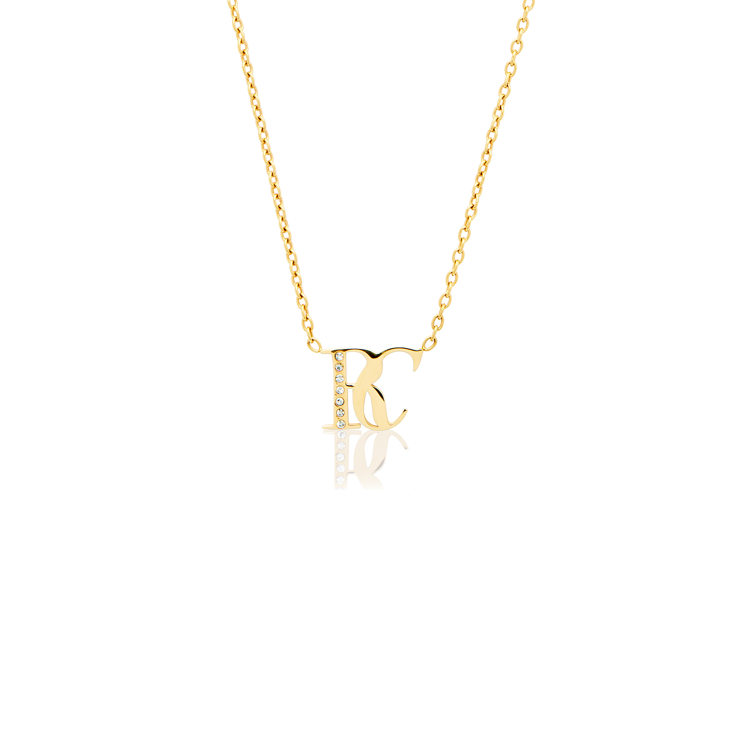 Double Initial Crystal Necklace