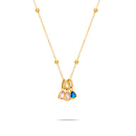 Droplet Birthstone Sphere Chain Necklace (Gold)
