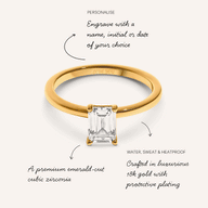 Emerald Cut Solitaire Ring 1ct (Gold)