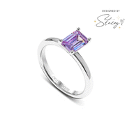 Birthstone Emerald Cut Legacy Ring 1ct (Silver)