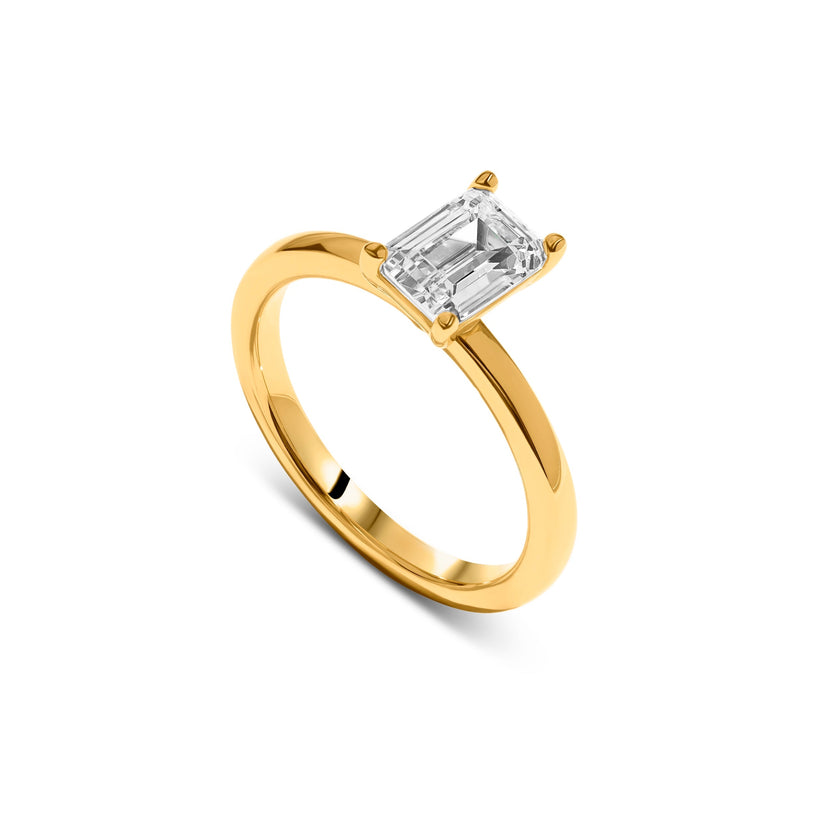 Emerald Cut Solitaire Ring 1ct (Gold)