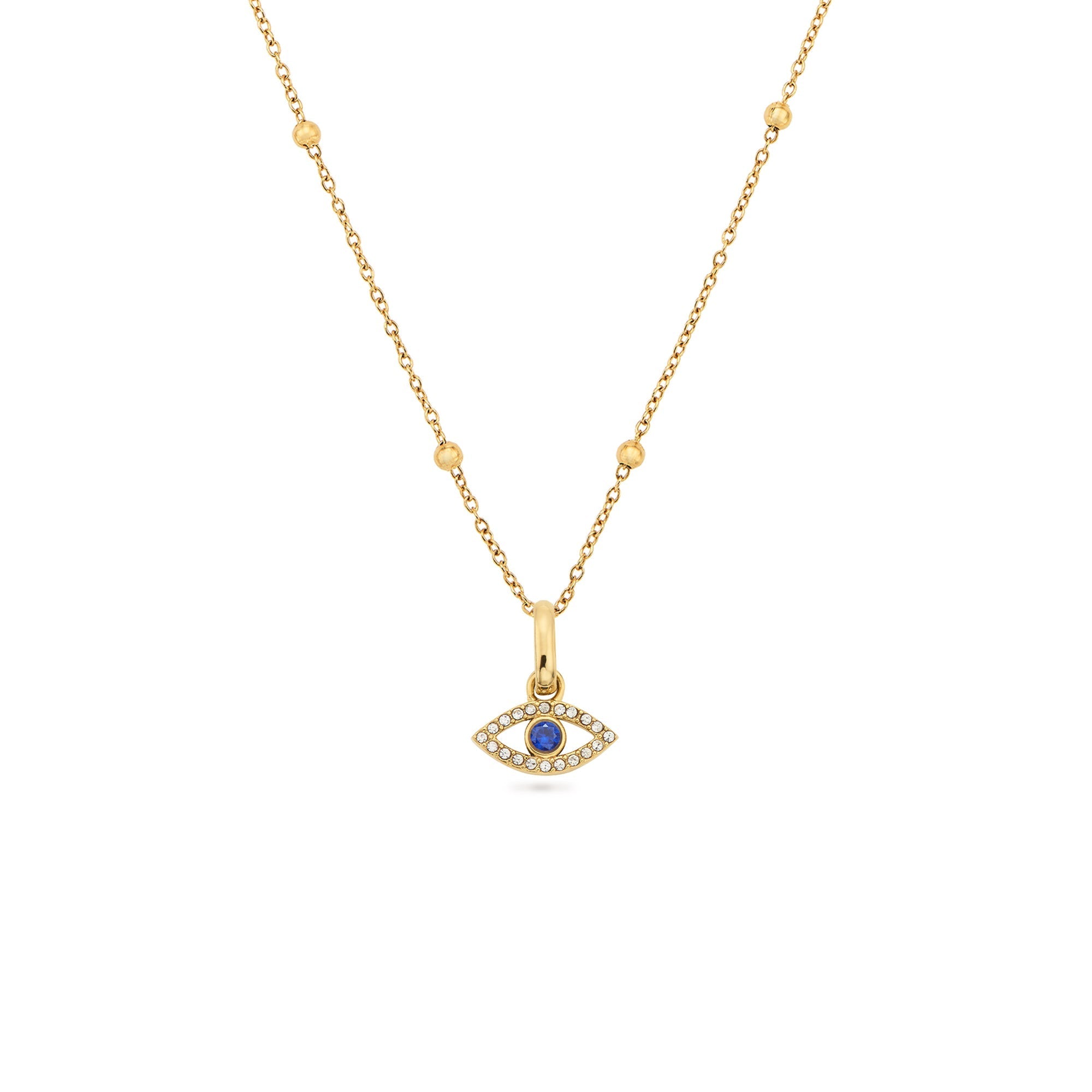 Serene Evil Eye Necklace White Gold Image Art Serene Evil Eye Necklace White Gold Image Art