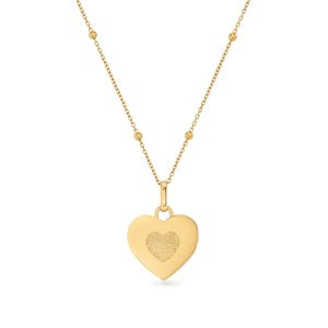 Uniquely Yours Fingerprint Heart Necklace - Single Fingerprint (Gold)