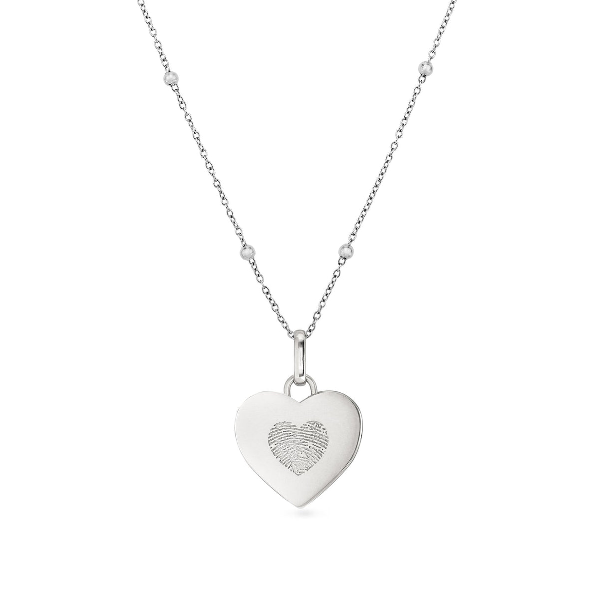 Uniquely Yours Fingerprint Heart Necklace Single Fingerprint