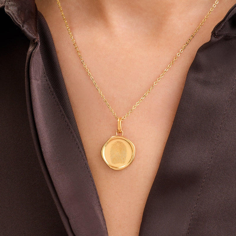 Coin Fingerprint Necklace (Gold)