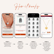 Uniquely Yours Fingerprint Heart Necklace - Single Fingerprint (Gold)